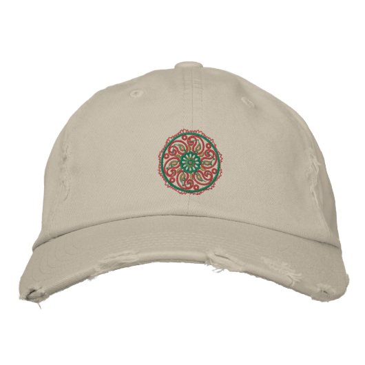 Yoga Mandala bestickte Cap Baseballkappe (Vorderseite)