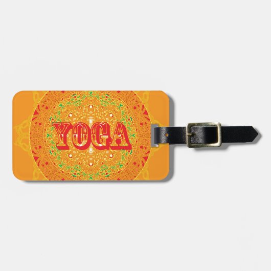 Yoga-Mandala-Entwurf Gepäckanhänger (Vorderseite horizontal)