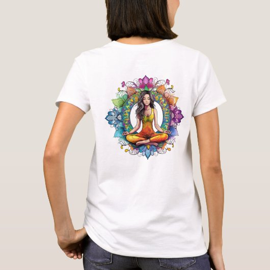 Yoga Mandala Friedlich T - Shirt (Rückseite)
