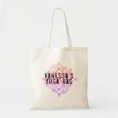 Yoga Mandala Rosa Rainbow Name Tote Bag Tragetasche (Vorne)