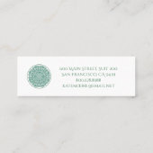 Yoga Mandala Symbol des Universums Mini Visitenkarte (Rückseite)