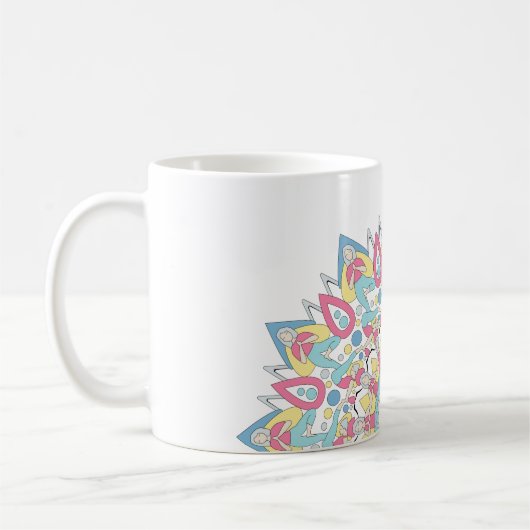 Yoga Mandala with Three Poses Pattern Kaffeetasse (Links)