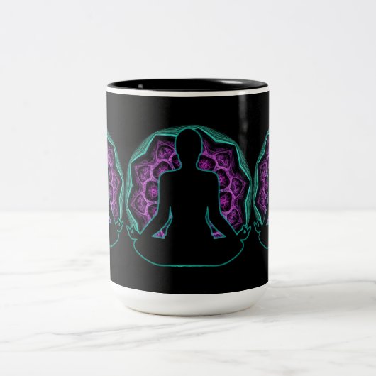 Yoga Mandala Zweifarbige Tasse (Mittel)