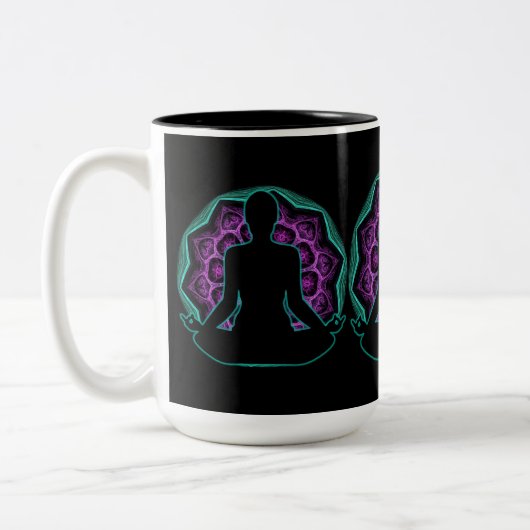 Yoga Mandala Zweifarbige Tasse (Links)