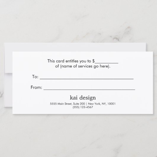 Yoga Massage Geschenkgutschein (Rückseite)