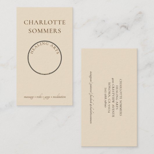 Yoga Massage Henna Hands Visitenkarte (Vorne/Hinten)