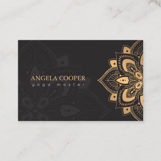 Yoga Master Golden Floral Visitenkarte (Vorderseite)
