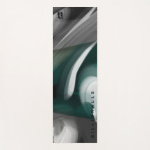 Yoga Mat Abstrakt Art Black Green Emerald