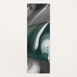 Yoga Mat Abstrakt Art Black Green Emerald Yogamatte