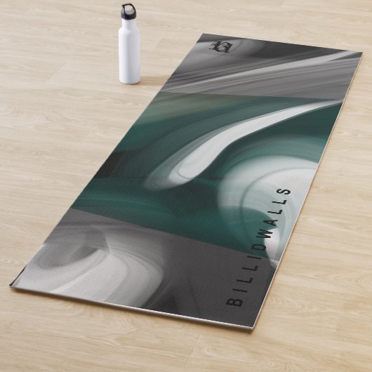 Yoga Mat Abstrakt Art Black Green Emerald Yogamatte (Beispiel)