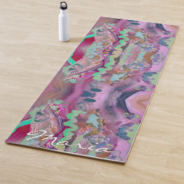 Yoga Mat Abstrakte Kunst Trendy pink & minze Yogamatte