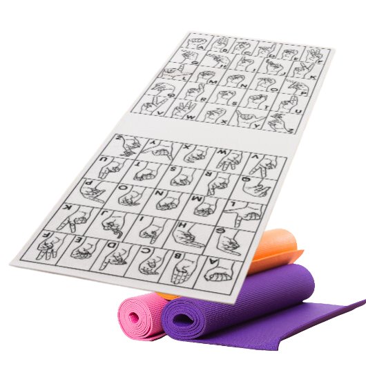 Yoga Mat American Sign Language ASL Alphabet Yogamatte