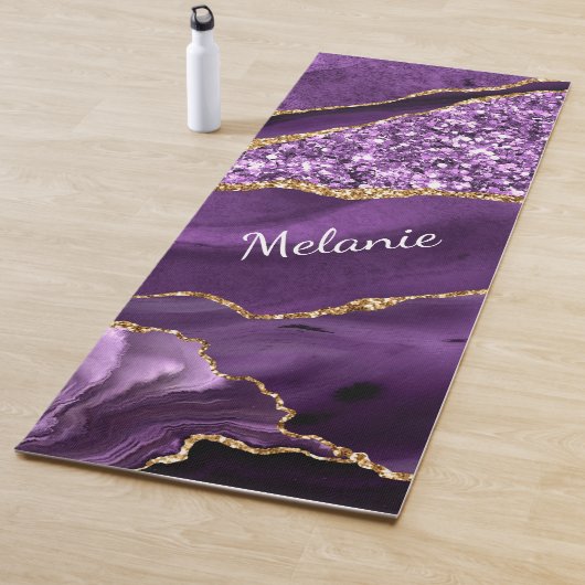 Yoga Mat aus lila Gold mit Individuelle Name Yogamatte (Beispiel)