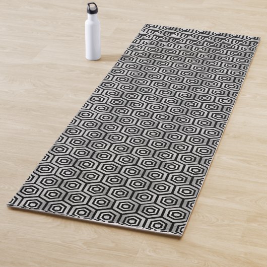Yoga Mat Black White Hexagon Geometric Pattern Yogamatte (Beispiel)
