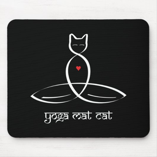 Yoga Mat Cat - Sanskrit style text. Mousepad (Vorne)