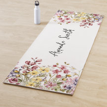 Yoga Mat Floral Gewohnter Name Wilde Blume