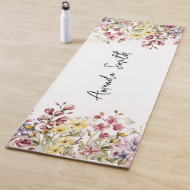 Yoga Mat Floral Gewohnter Name Wilde Blume Yogamatte