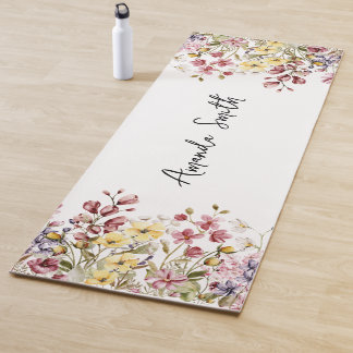 Yoga Mat Floral Gewohnter Name Wilde Blume Yogamatte