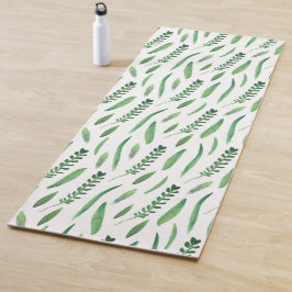 Yoga Mat - Green Leaves Pattern Yogamatte