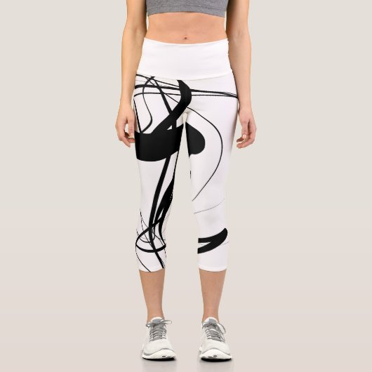 Yoga Mat in Minimalistischen Linien Capri Leggings (Vorderseite)
