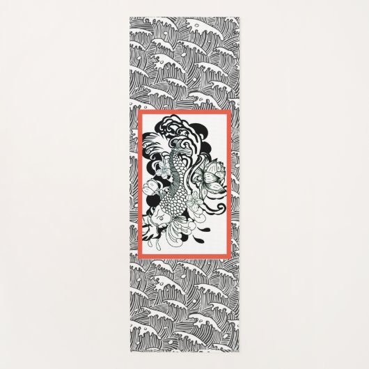 Yoga Mat JAPANESE WAVE PATTER MIT FISH Yogamatte (Vorderseite)
