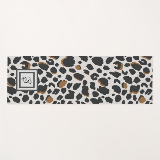 Yoga Mat - Leopard-Druck mit Monogramm Yogamatte (Vorderseite (Horizontal))