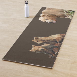 Yoga Mat mit Grizzanbären und Naben Yogamatte