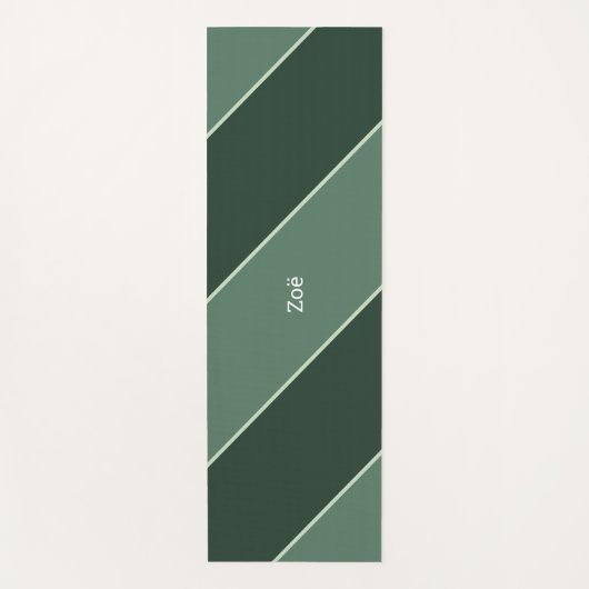Yoga Mat - Personalised Green Stripes Pattern Yogamatte (Vorderseite)