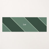 Yoga Mat - Personalised Green Stripes Pattern Yogamatte (Vorderseite (Horizontal))