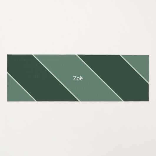 Yoga Mat - Personalised Green Stripes Pattern Yogamatte (Vorderseite (Horizontal))