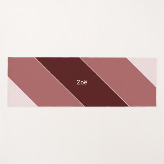 Yoga Mat - Personalised Pink Stripes Pattern Yogamatte (Vorderseite (Horizontal))