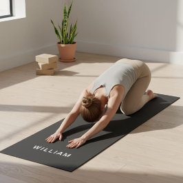 Yoga Mat (personalisiert, schwarz und monogramm) Yogamatte