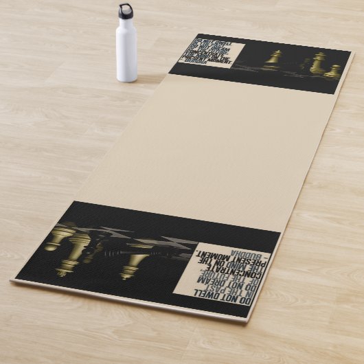 Yoga Mat Übung Schachspiel & Buddha Zitat Yogamatte (Beispiel)