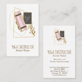 *~* Yoga Mat Yoga Instructor Glitzer Gold Polygon Visitenkarte (Vorne/Hinten)