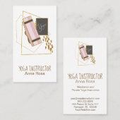 *~* Yoga Mat Yoga Instructor Gold Glitzer Polygon Visitenkarte (Vorne/Hinten)