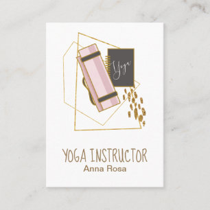 *~* Yoga Mat Yoga Instructor Gold Polygon Glitzer Visitenkarte