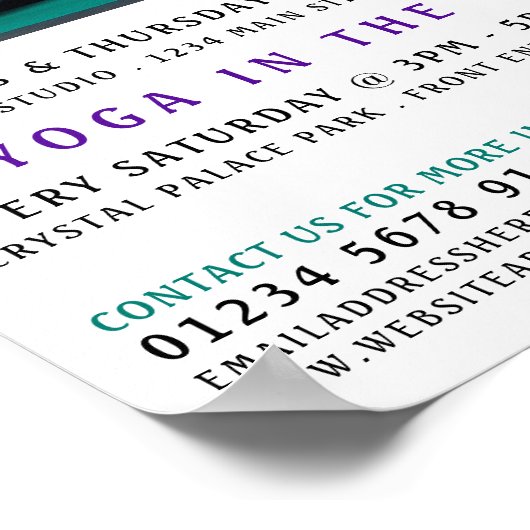 Yoga Mat, Yoga-Klassenwerbung Poster (Ecke)