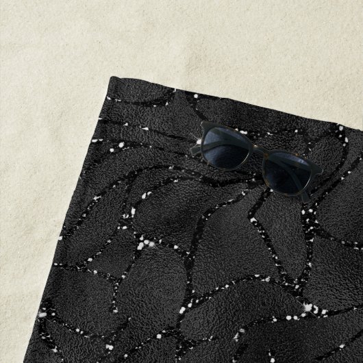 Yoga-Matte aus schwarzem monochromatischem Glitter Strandtuch (Beispiel)