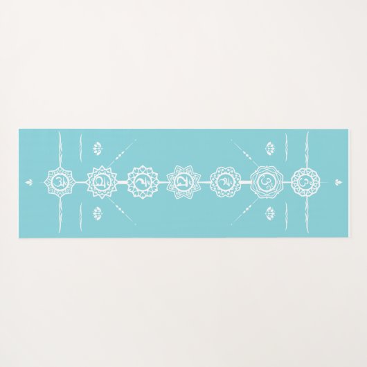 Yoga matte guide 7 Chakras blaues Design (Rückseite (Horizontal))