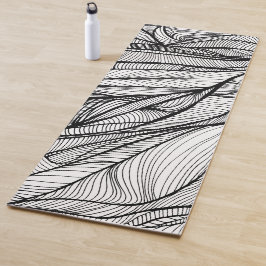 YOGA-MATTE mit handgezeichneter Linienkunst auf be Yogamatte
