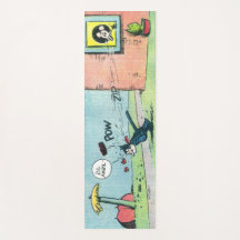 Yoga-Matte mit Vintage-Comic-Art von Katze und Mau