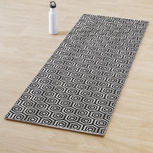 Yoga-Matte Schwarz Weiß Sechseck Geometrisches Mus Yogamatte