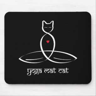 Yoga-Matten-Katze - Sanskrit Arttext Mousepad