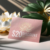 YOGA Mediation Discount Coupon Treue Gold Lotus