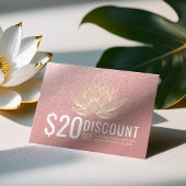 YOGA Mediation Discount Coupon Treue Gold Lotus