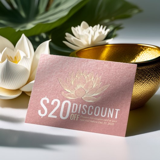 YOGA Mediation Discount Coupon Treue Gold Lotus