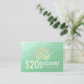 YOGA Mediation Discount Coupon Treue Gold Lotus (Stehend Vorderseite)