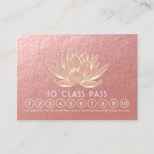 Yoga Mediation Instructor Class Pass Loyalität Treuekarte (Vorderseite)