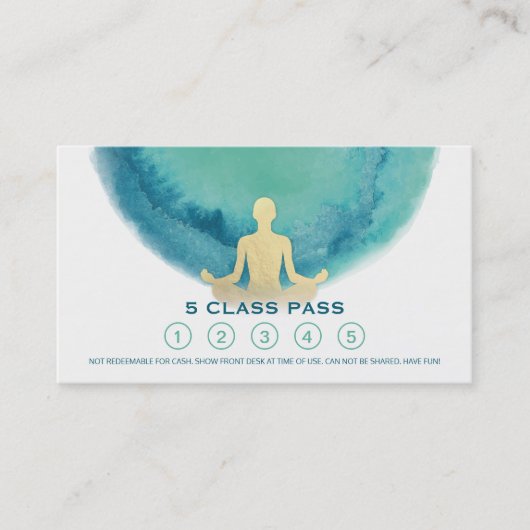 Yoga Mediation Instructor Class Pass Loyalty Card Treuekarte (Vorderseite)