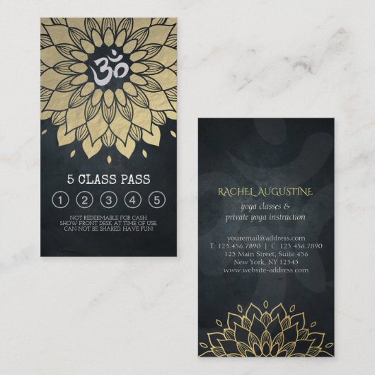 Yoga Mediation Instructor Class Pass Loyalty Card Treuekarte (Vorne/Hinten)